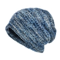 Gorro de invierno de punto jaspeado azul y gris con forro negro cálido para el frío - M (56-58cm) / Azul mezclado