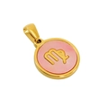 18K gold-plated titanium necklace featuring a pink Virgo constellation pendant - Virgo - Single Pendant
