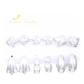 6-pair silver-tone geometric earring set with C-shape hoops and mixed stud earrings - 6 Pairs Silver Geometric Earrings Set / Silver (8244)