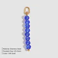 Blauwe kralen hanger van 14K verguld roestvrij staal met acht facetgeslepen kralen - Maart Lichtblauw (Aquamarijn Kleur)