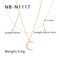 Dettagli sulle dimensioni per la collana a due strati con luna e perle - Stile a Doppio Strato di Perle di Luna (NB-N1117) / Oro 18K