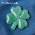 Quadrifoglio portafortuna intagliato in pietra di giada aventurina verde naturale - Giada avventurina / Tipo standard / Circa 4,5 cm