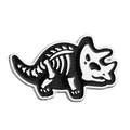 Pin de esmalte punk de esqueleto de dinosaurio triceratops en acabado blanco y negro - Estilo de Esqueleto de Triceratops (XZ7863)