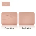 Pink slim PU leather card holder with lychee texture featuring multiple card slots - Thick Rippled 3 Slots / Pink