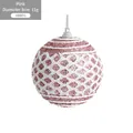 Pallina di Natale rosa da 8 cm con trama a nido d'ape bianca e glitter per l'albero - Rosa