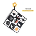 High contrast black and white baby cloth book with yellow star teether and cognitive patterns - Double Sided Pattern Soothing Towel with Teether