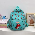 Mint green kids dinosaur backpack with colorful balloons and large front pocket - Style 3 (Mint Green Balloon Dinosaur)