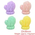 Macro detail of mini resin mittens with knitted texture in pastel colors for DIY crafts - Mixed Pack