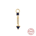 Ohrring-Anhänger aus 925er Silber mit blauen Edelsteinen und weißen Diamanten in Gold - Gold Blau Weiß Geometrisch (#41)