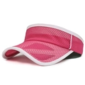 Breathable rose pink mesh sun visor hat with white trim for kids outdoor activities - Adjustable (52-56cm) / Rose Red