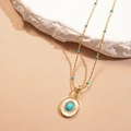 Oval Pendant Style Blue Pendant Necklace