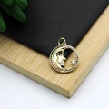 18K gold plated moon face pendant with colorful zircon stones in a detailed micro-set design - Micro-set Multicolor Zirconia Moon Face Style