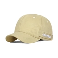 Beige cotton canvas baseball cap with embroidered CONTROL lettering on a side webbing strap - Adjustable / Deep Beige