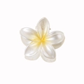 Sweet plumeria hair claw clip in pearl white and yellow with glossy resin finish - 4cm / Pearlescent Yellow