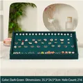 Dark green velvet jewelry tray with 216 holes for earring storage, 35.5x24.5x3cm - 216-Hole Earring Tray