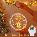 Christmas LED window light with elk pattern and battery pack power supply - Painted Reindeer