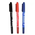 Three-color golf ball marker pen set in black, red, and blue with dual-tip design - Marker Pen / Red