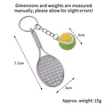 Mini tennis racket and neon ball keychain in yellow green color with 15g weight - 2cm Small (Yellow + Green) Dual-tone Tennis Ball + Silver Racket