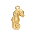 Gold plated stainless steel seahorse charm for DIY marine series jewelry making - 513# Seahorse Pendant Only / 10.5*21mm (2 Pieces/Pack) / Gold