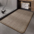 Memory foam bathroom mat with brown woven texture in a modern shower room - Mili-Gray Khaki