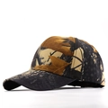 Bionic leaf camouflage baseball cap for men with adjustable back and curved brim - Adjustable / Dark Brown Forest Print(07)