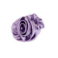 Elegante elastico per capelli in raso viola con rosa in rilievo e stile vintage - Viola Chiaro