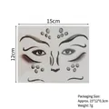 Face tattoo sticker with cute reindeer pattern and black glitter measuring 15x12cm - Sticker 1