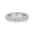 Anello eternity scintillante in argento sterling S925 con zirconi quadrati taglio Asscher - US 5 / Argento