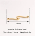 Goldener S-förmiger Edelstahl Wellenverbinder für Schmuckherstellung, 25mm Länge - Wellen-Verbinder / Gold