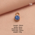 Ciondolo pietra natale blu scuro in acciaio inossidabile oro rosa, 10x6mm - Azzurro