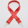 Adjustable red ethnic pattern replacement shoulder strap with light gold metal hooks - No.630 Sun Flower Pattern - Gold Hook