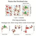 Adesivi murali natalizi con Babbo Natale e dimensioni dettagliate per la decorazione - MS2346-KQ (Set da 3) / 20*30cm