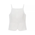 Canotta bianca minimalista con bottoni, spalline sottili e tasche decorative estive - XS / Canotta Bianca