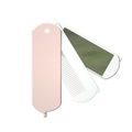 Specchio per trucco pieghevole rosa portatile con spazzola bianca su sfondo bianco - Modello TD-070 / Rosa Bianco
