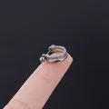 Silver-toned cubic zirconia helix piercing with stainless steel post and ball back closure - Mini Row Zircon Style (315-4#S) / Silver