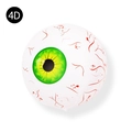 Dettaglio del palloncino bulbo oculare 4D Halloween con vene rosse e iride verde su lamina - Bulbo Oculare Verde 4D