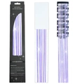 Purple glitter hair tinsel extensions with 6 easy clip-in pieces and sparkle finish - 6 Pieces Set / Fluorescent Purple (6-Piece Set)