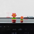 Decorazioni cruscotto auto a forma di fiori rosa in dimensioni 3,5 cm e 2,5 cm - Coppia di Vasi Rosa / Coppia Grande e Piccola