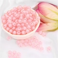 Perline di acrilico rosa smerigliato per la creazione di bracciali e collane fai-da-te - Tondo Rosa Scuro Trasparente 8mm (110 pezzi)