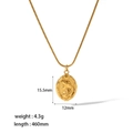 Collana vintage con pendente ovale a rilievo e catena a serpente placcata in oro - Stile Rilievo Ritratto Vintage(TN3193)