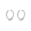 Polished silver stainless steel hoop earrings with minimalist circular design for women - 2.5*12mm / Steel