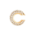 Elegant gold-plated C-shaped ear cuff featuring sparkling white pave-set cubic zirconia - Outer Diameter 1.6cm / KC Gold - Medium - White (G-246)