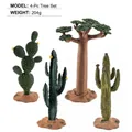 Realistic desert plant model set including baobab and cactus for scenery decor - 4Pcs Desert Plant Model Set (4 Trees)