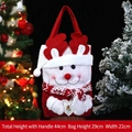 Bolsa de regalo navideña con diseño de muñeco de nieve, astas y bufanda 22x29cm - Bolso de mano con capucha de punto rojo y blanco Reno