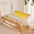 Letto sospeso per gatti in legno massiccio con tela gialla e grigia per finestre - Stile Potenziato A / Grigio Giallo