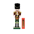 Classic 10-inch wooden drummer nutcracker with plaid suit and matching gift box display - Drummer(R2523)