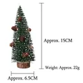 Mini green Christmas tree with fake snow, natural pine cones and wood base, 15cm height - 15cm Larch Christmas Tree with Pine Cones