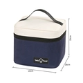 Geïsoleerde lunchtas in marineblauw en beige met Tasty Food logo, maat 18x18x15cm - Donkerblauw