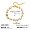 Detail of 18K gold-plated stainless steel star bracelet with zircon and size dimensions - Gold Star Zircon Thin Chain Style (JDB0105004)