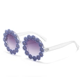 Daisy flower sunglasses for kids with purple gradient lenses and floral frames - Haze Blue Daisy (Adult)